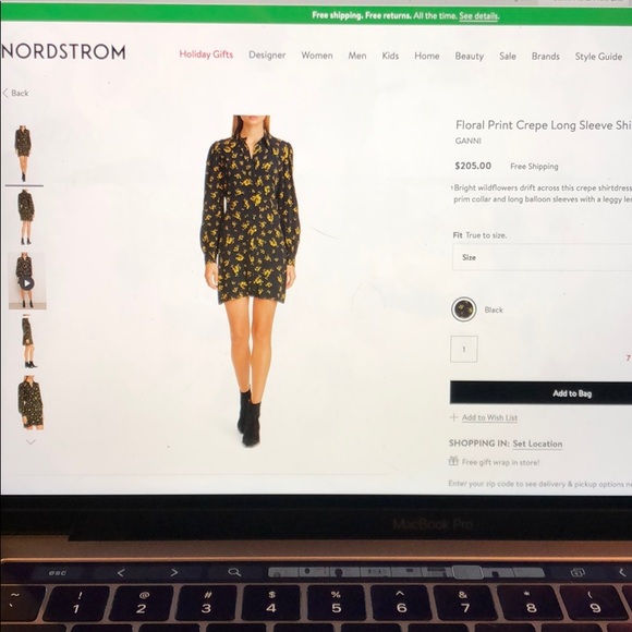 Ganni Shirt Dress with Balloon Sleeves - Picture 6 of 8